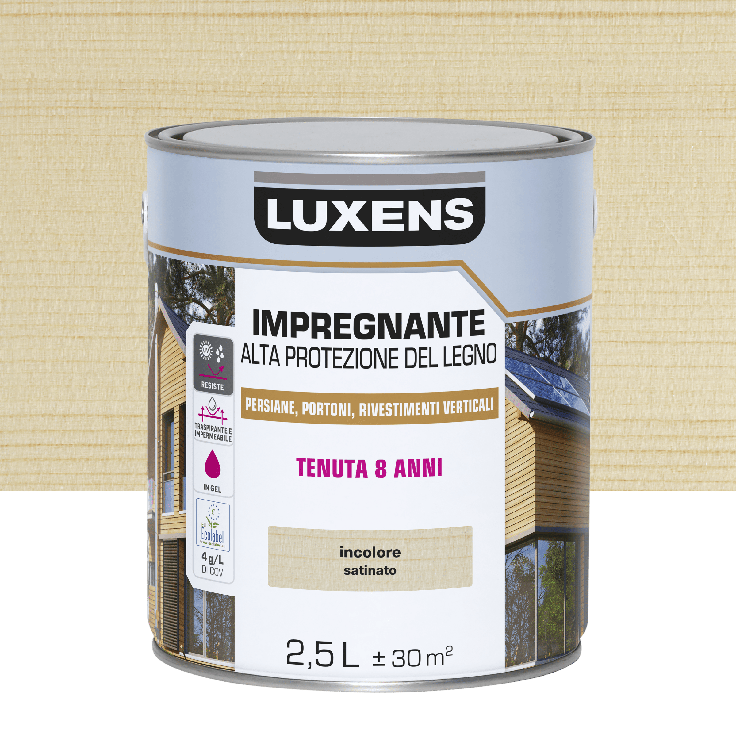 Bricocenter WATER BASED COLORLESS HIGH PROTECTION WATER BASED WOOD PRESERVATIVE IMPREGNATING LUXENS 2.5LT