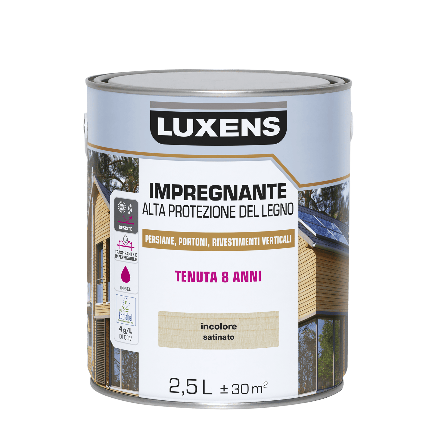 Bricocenter WATER-BASED WOOD PROTECTIVE IMPREGNATING AGENT WALNUT HIGH PROTECTION LUXENS 2.5 LT