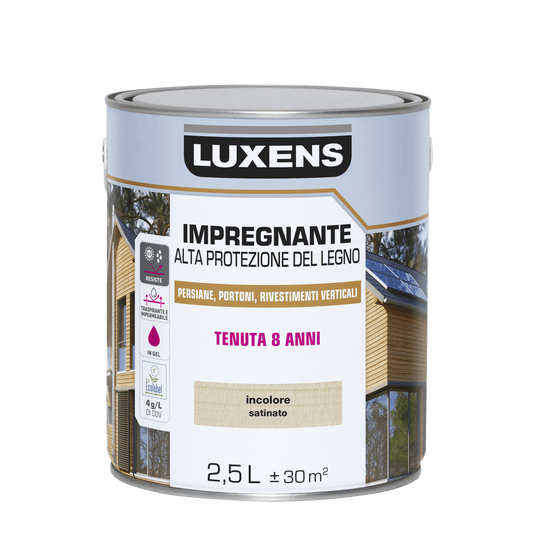 Bricocenter WATER-BASED WOOD PROTECTIVE IMPREGNATING AGENT WALNUT HIGH PROTECTION LUXENS 2.5 LT