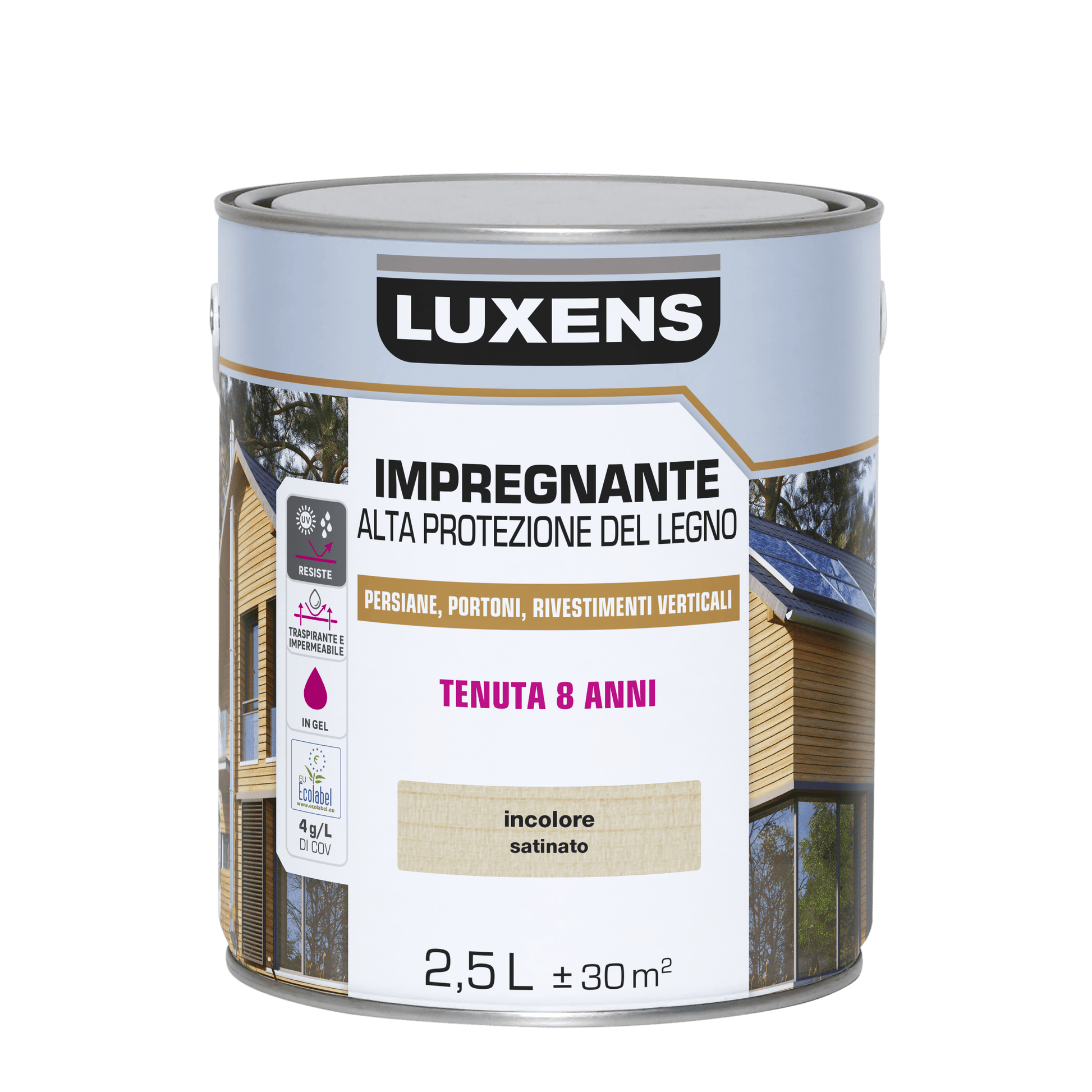 Bricocenter WATER BASED COLORLESS HIGH PROTECTION WATER BASED WOOD PRESERVATIVE IMPREGNATING LUXENS 2.5LT