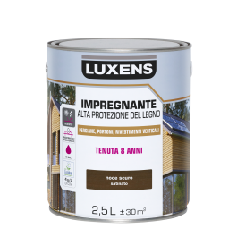 WATER-BASED WOOD PROTECTIVE VARNISH DARK WALNUT SHINY HIGH PROTECTION LUXENS 250 ML