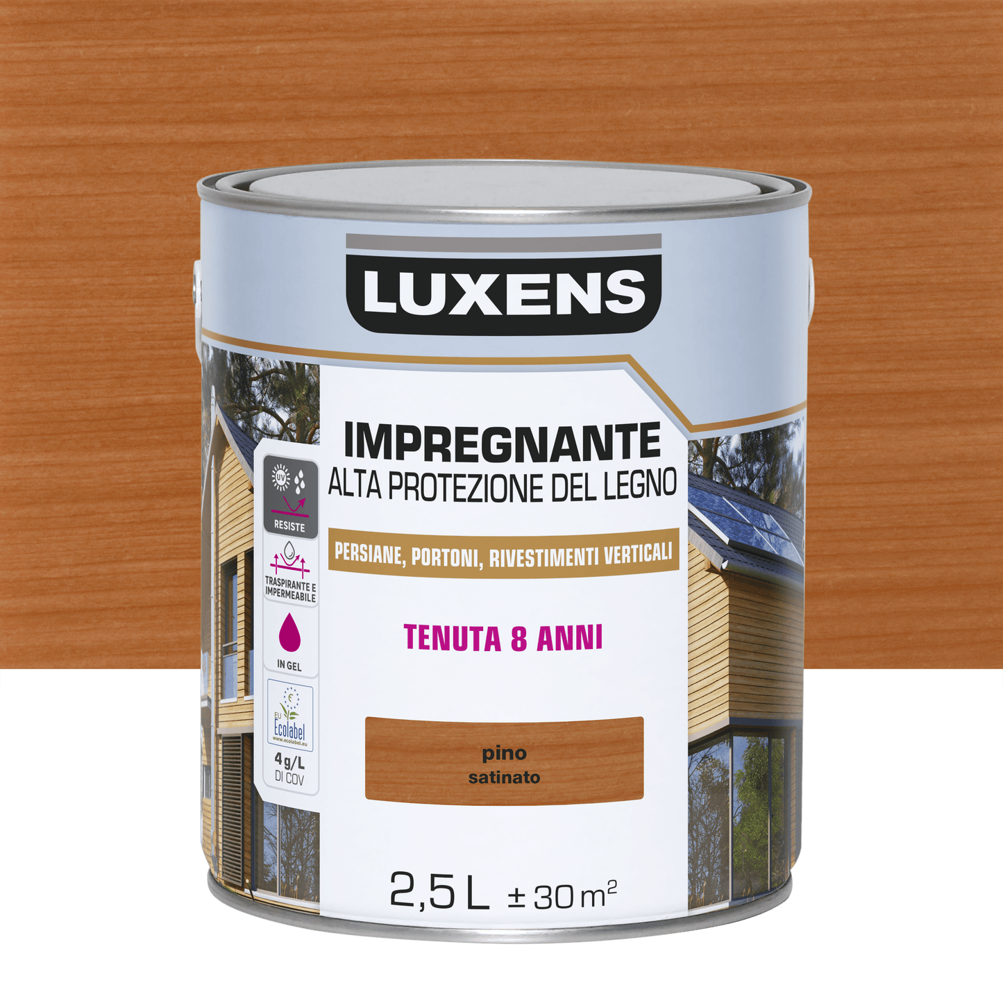 Bricocenter WATER-BASED PINE HIGH PROTECTION WOOD PRESERVATIVE IMPREGNATING AGENT LUXENS 2.5 LT