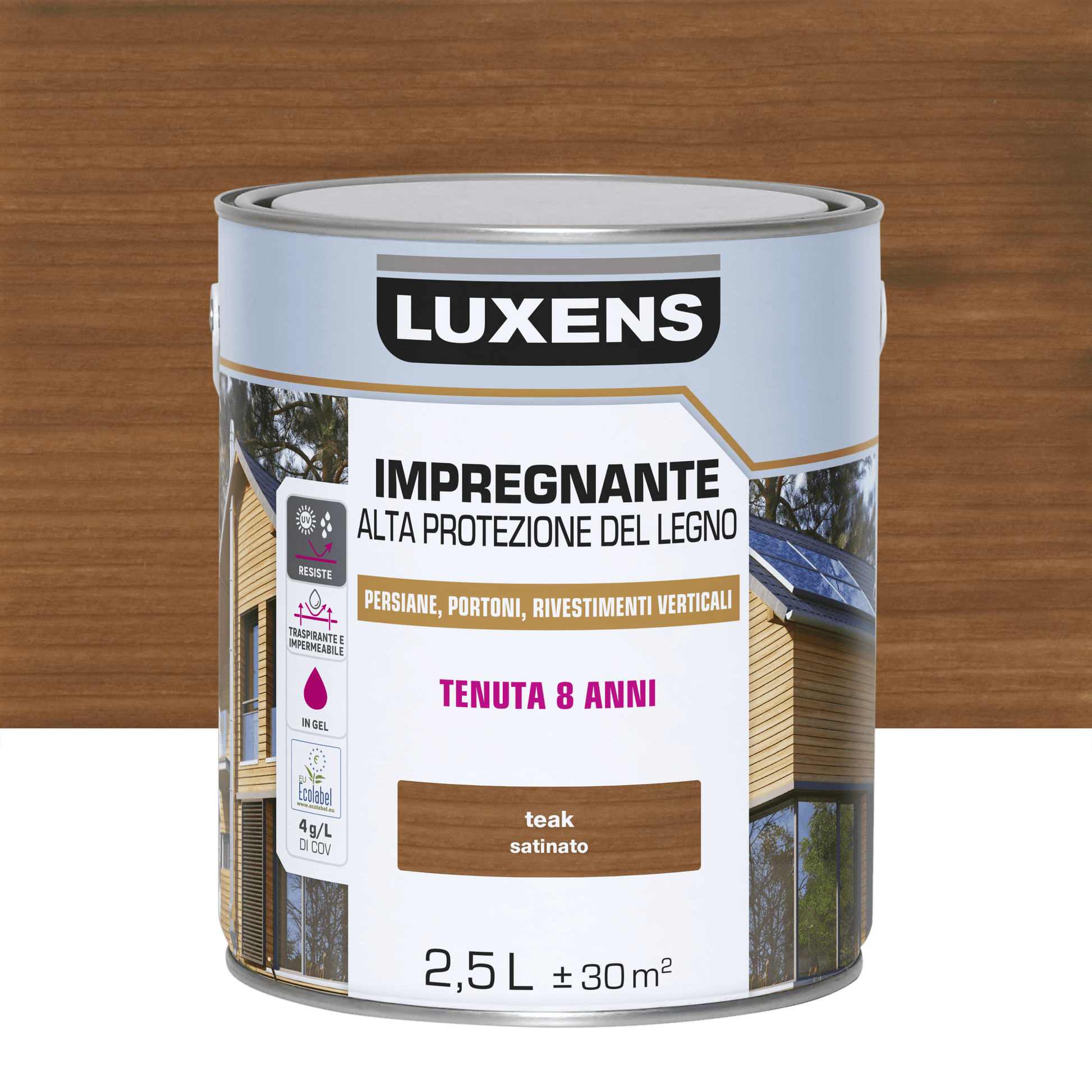 Bricocenter WATER-BASED TEAK WOOD PROTECTIVE IMPREGNATING AGENT HIGH PROTECTION LUXENS 2.5 LT