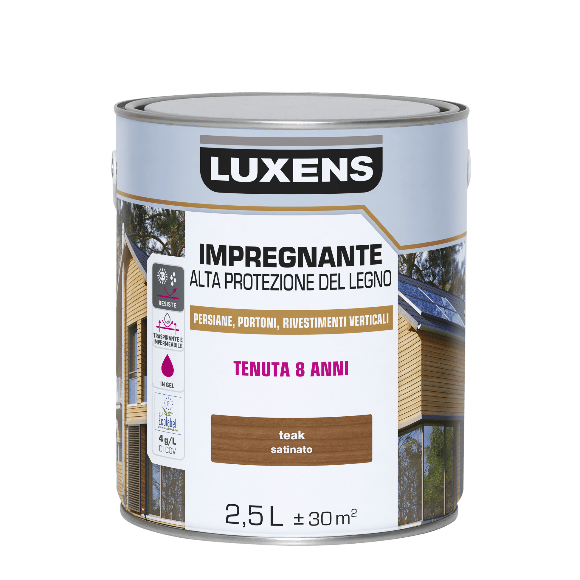 Bricocenter WATER-BASED TEAK WOOD PROTECTIVE IMPREGNATING AGENT HIGH PROTECTION LUXENS 2.5 LT