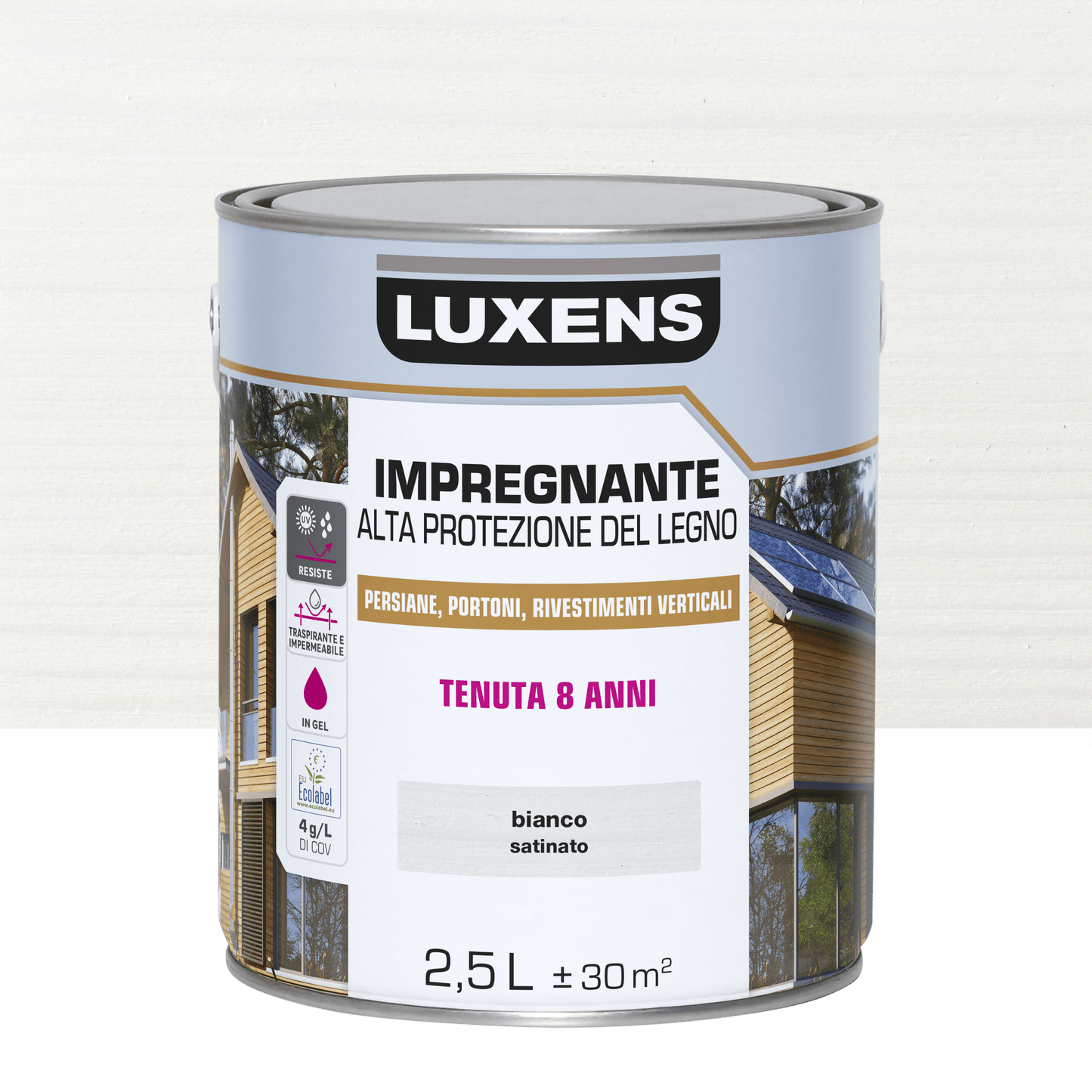 Bricocenter WATER-BASED WHITE HIGH PROTECTION LUXENS WATER-BASED WOOD PRESERVATIVE IMPREGNATING AGENT 2.5LT