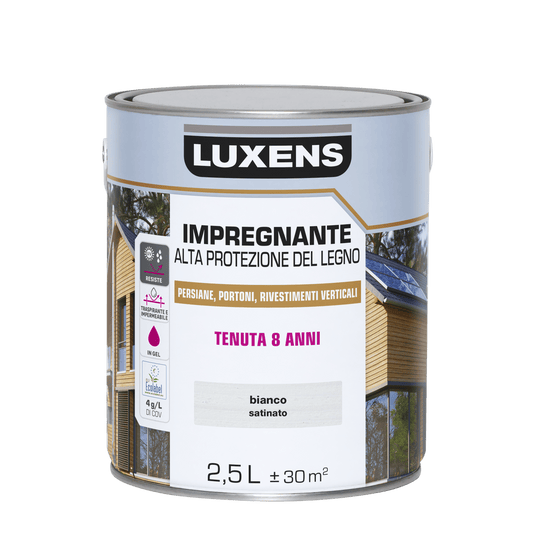 Bricocenter WATER-BASED WHITE HIGH PROTECTION LUXENS WATER-BASED WOOD PRESERVATIVE IMPREGNATING AGENT 2.5LT