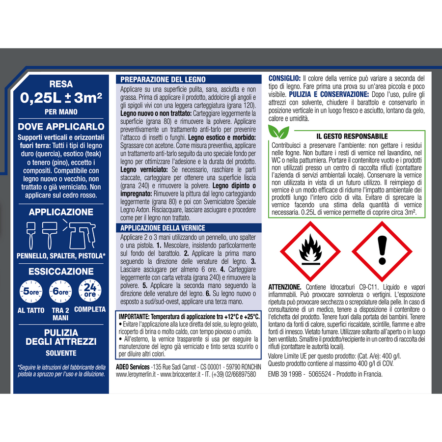 Bricocenter SOLVENT-BASED EXTREME CLIMATE FLATTING 250ML LUXENS