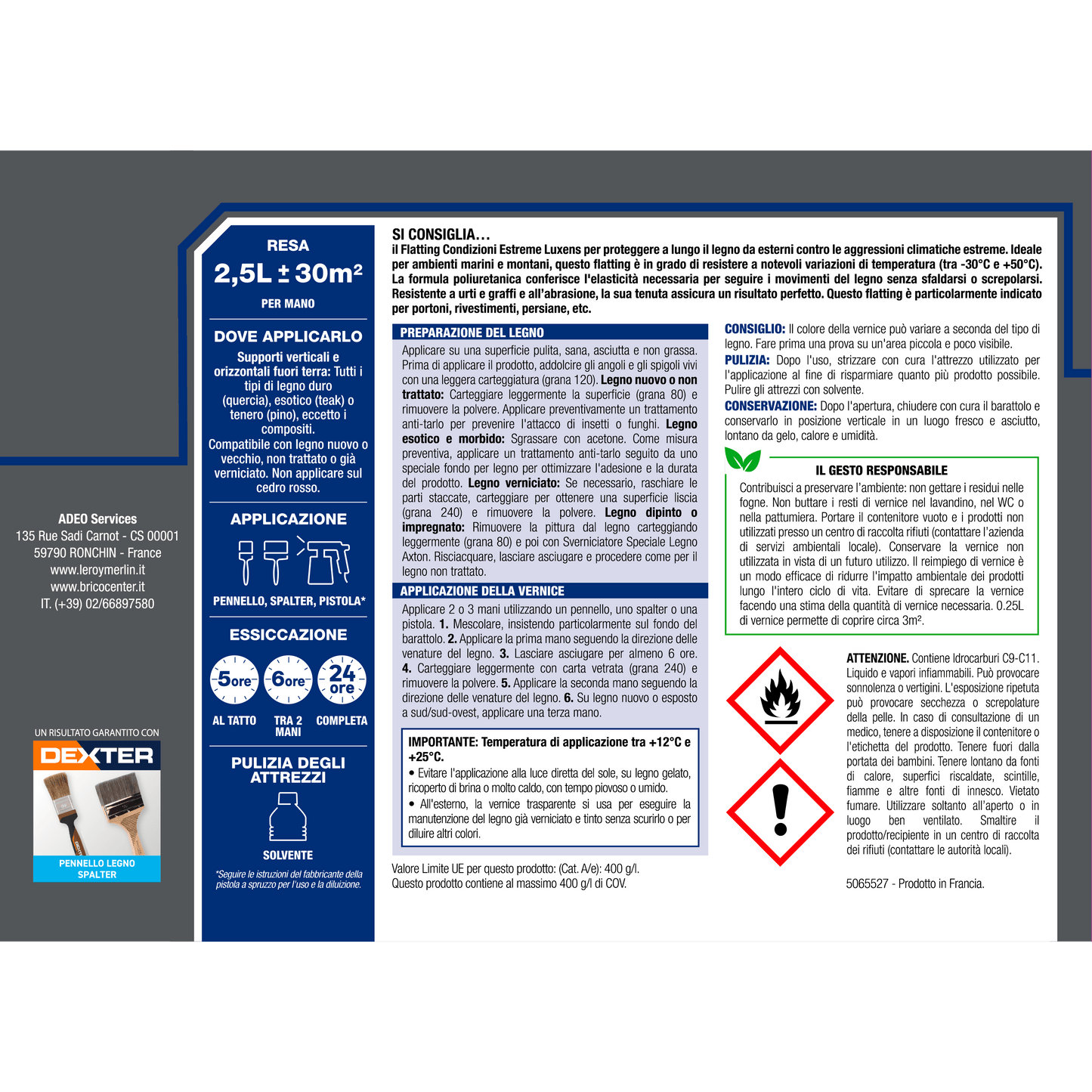 Bricocenter SOLVENT-BASED EXTREME CLIMATE FLATTING 2.5L LUXENS