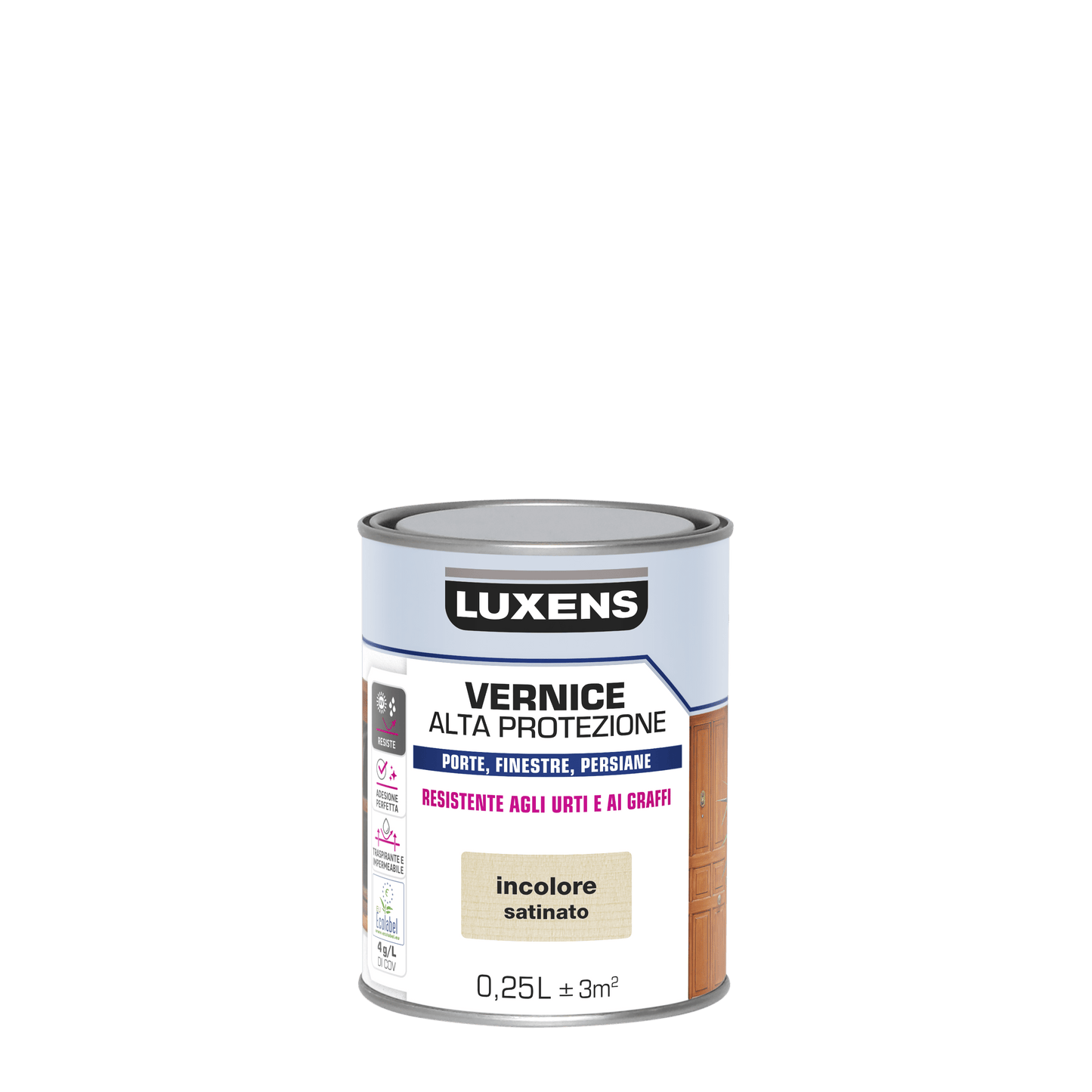 Bricocenter WATER BASED COLORLESS SATIN HIGH PROTECTION WATER BASED WOOD PROTECTIVE VARNISH LUXENS 250 ML