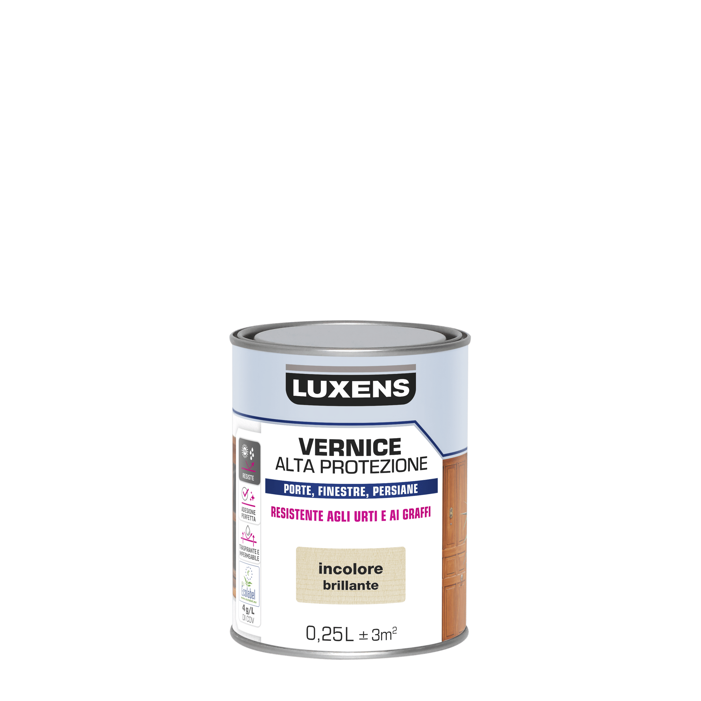 Bricocenter WATER-BASED WOOD PROTECTIVE VARNISH COLORLESS BRILLIANT HIGH PROTECTION LUXENS 250 ML