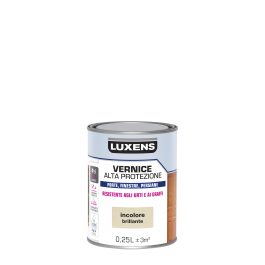 WATER-BASED WOOD PROTECTIVE VARNISH COLORLESS BRILLIANT HIGH PROTECTION LUXENS 250 ML