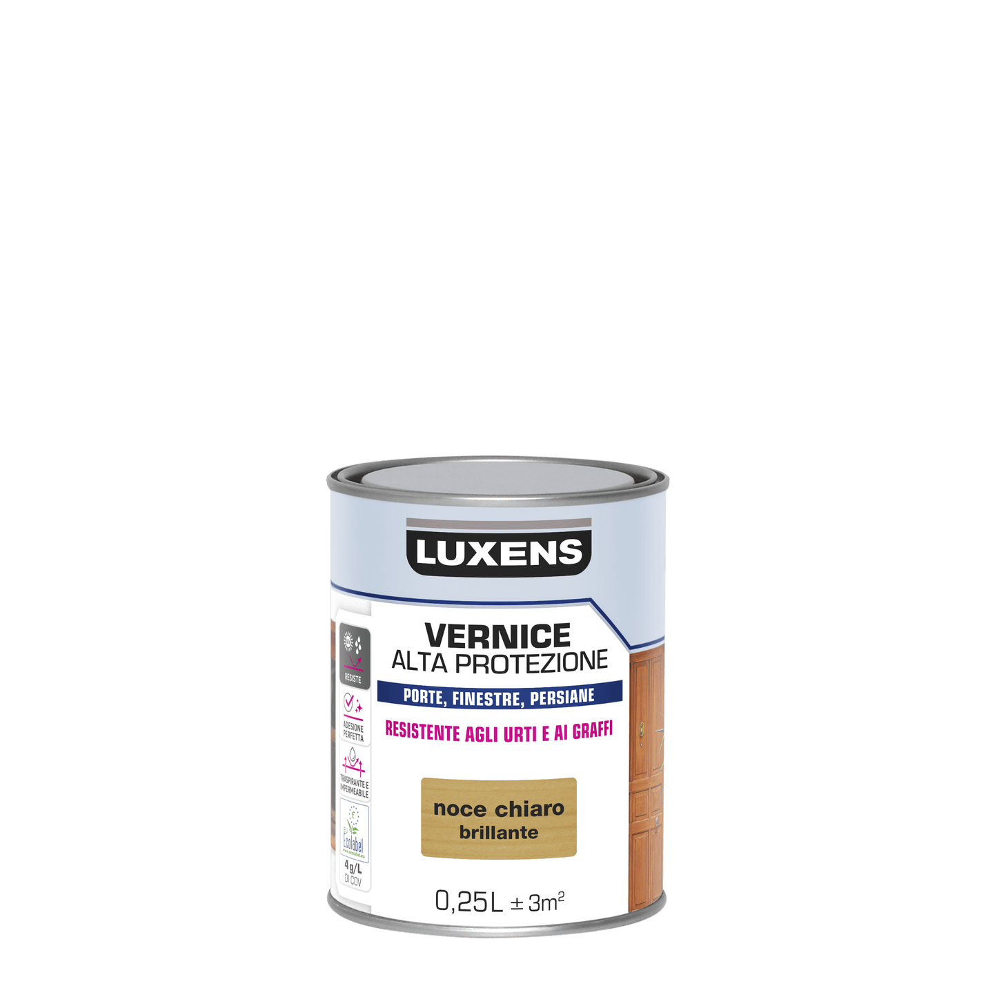 Bricocenter WATER-BASED WOOD PROTECTIVE PAINT LIGHT WALNUT BRIGHT HIGH PROTECTION LUXENS 250 M