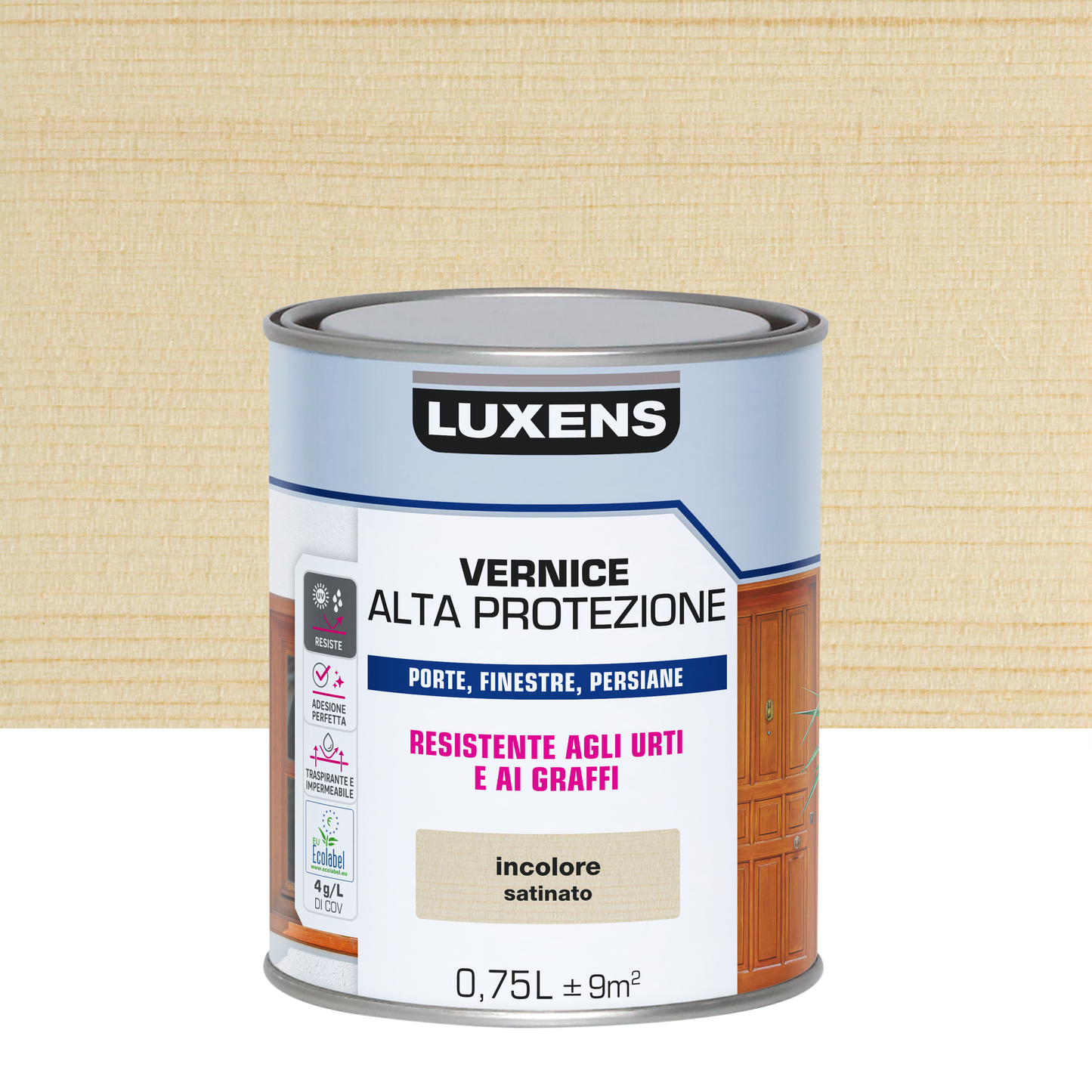 LUXENS HIGH PROTECTION SATIN COLORLESS WATER BASED WOOD PROTECTIVE VARNISH 750 ML