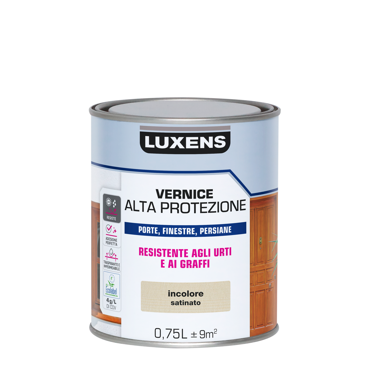 LUXENS HIGH PROTECTION SATIN COLORLESS WATER BASED WOOD PROTECTIVE VARNISH 750 ML