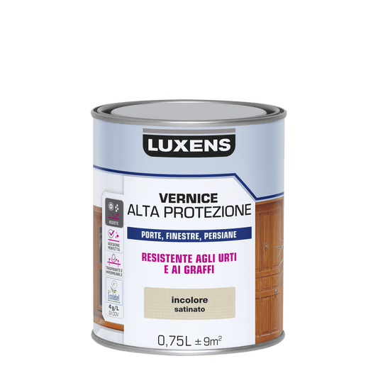 Bricocenter LUXENS HIGH PROTECTION SATIN COLORLESS WATER BASED WOOD PROTECTIVE VARNISH 750 ML