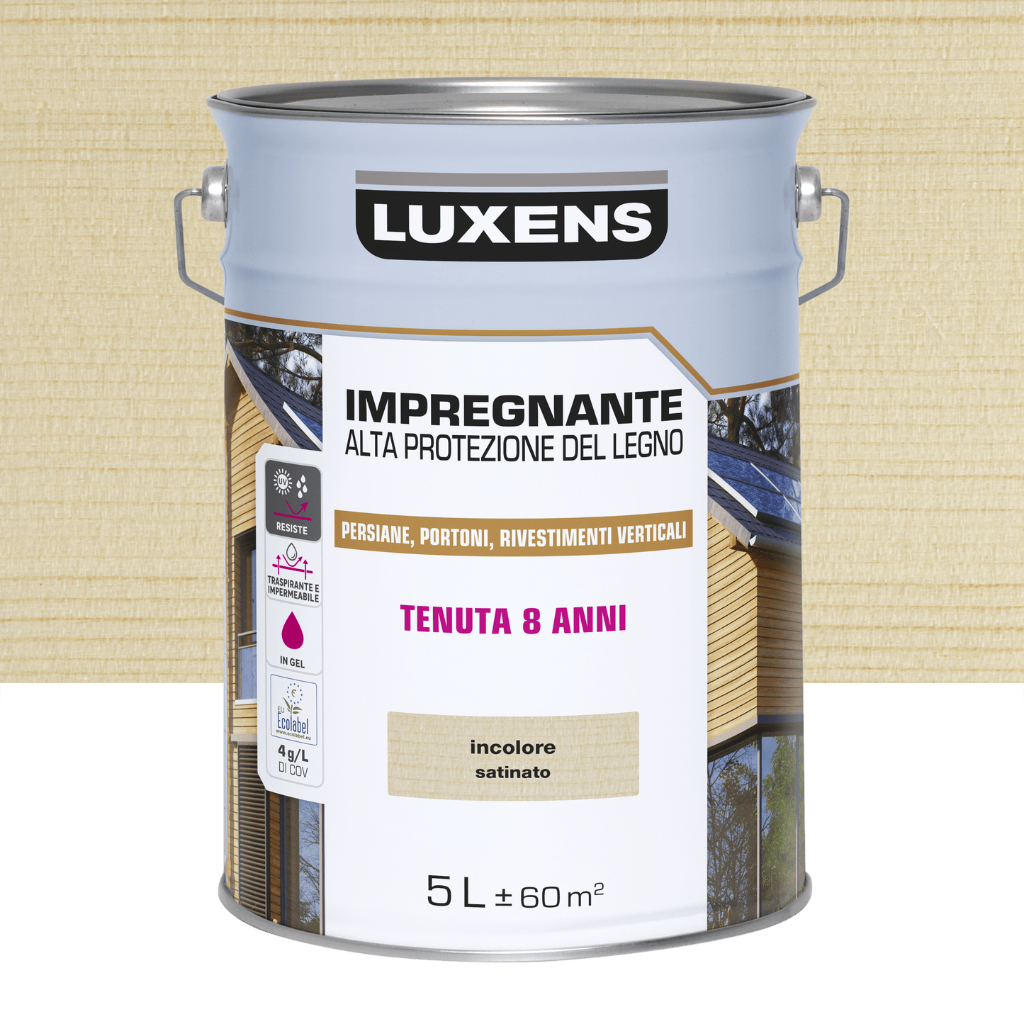 Bricocenter WATER BASED COLORLESS HIGH PROTECTION WATER BASED WOOD PRESERVATIVE IMPREGNATING LUXENS 5 LT