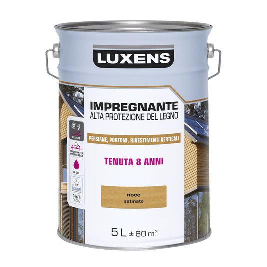 Bricocenter WATER-BASED WOOD PROTECTIVE IMPREGNATING AGENT WALNUT HIGH PROTECTION LUXENS 5 LT