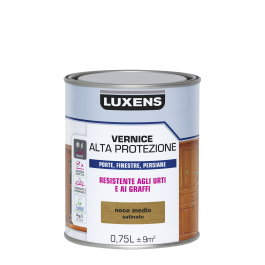 WATER-BASED WOOD PROTECTIVE VARNISH MEDIUM WALNUT SATIN HIGH PROTECTION LUXENS 750 ML