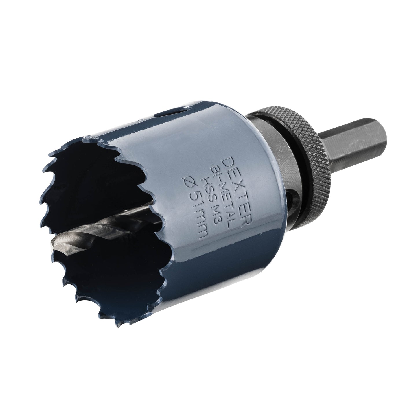 DEXTER 51MM BIMETAL HOLE SAW, WITH STAND AND BIT