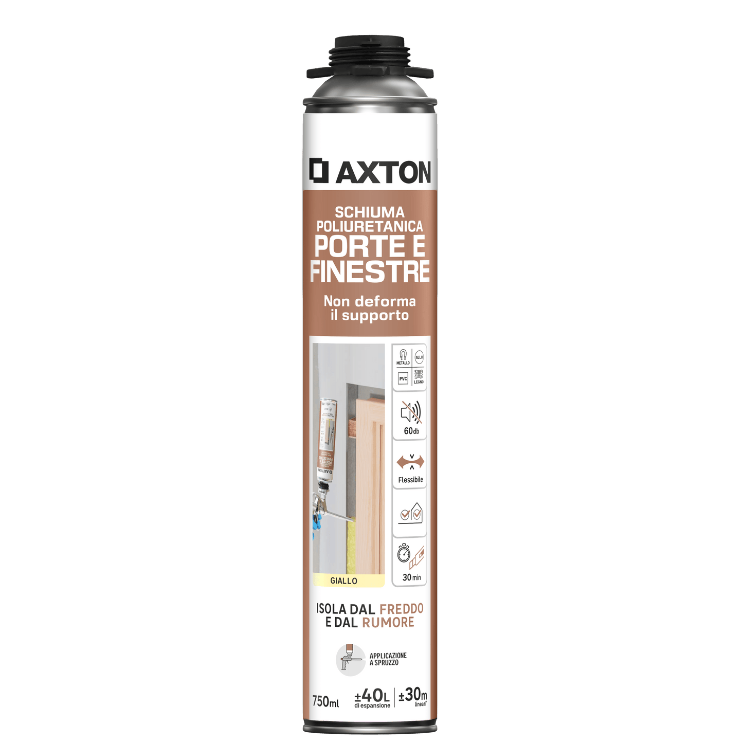 Bricocenter POLYURETHANE WINDOW AND DOOR FILLING FOAM FOR AXTON GUN 750ML