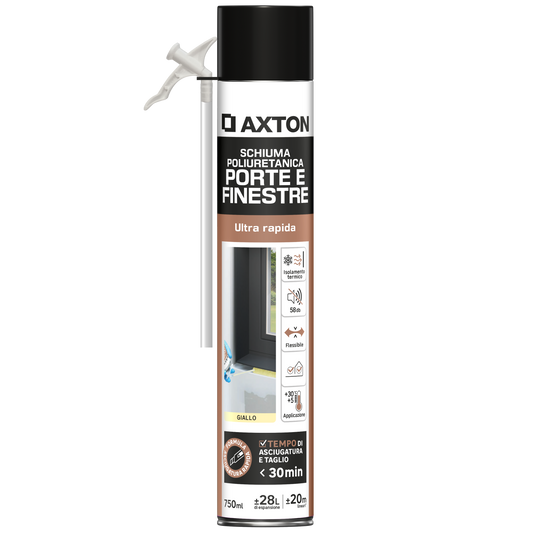 AXTON 750ML RAPID WINDOW AND DOOR FILLING POLYURETHANE FOAM WITH STRAW