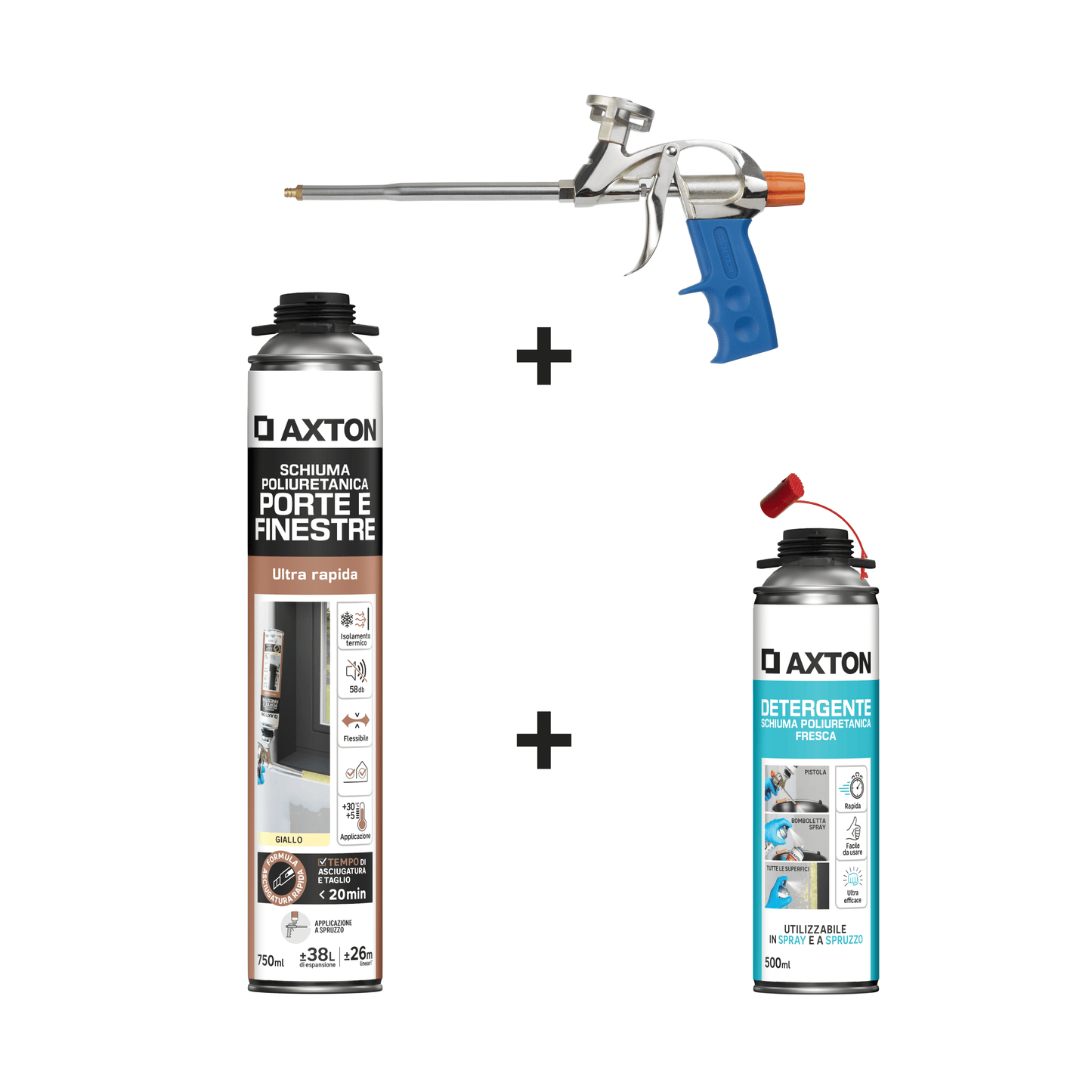 Bricocenter AXTON GUN RAPID WINDOW AND DOOR FILLING POLYURETHANE FOAM 750ML