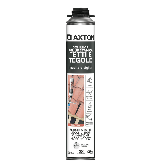 Bricocenter POLYURETHANE FOAM ADHESIVE ROOFS AND TERRACOTTA TILES FOR AXTON GUN 750ML