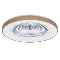 CEILING LIGHT WITH FAN ESTEPA PLASTIC WHITE AND BEECH D57 CM LED 55W CCT RGBW
