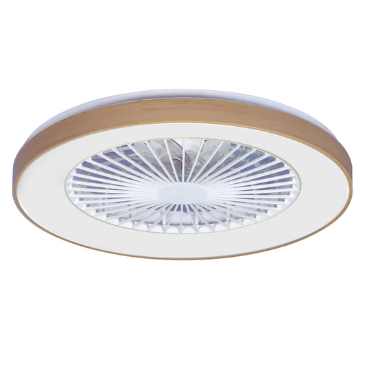 Bricocenter PLAFONIERA CON VENTILATORE ESTEPA PLASTICA BIANCO E FAGGIO D57 CM LED 55W CCT RGBW