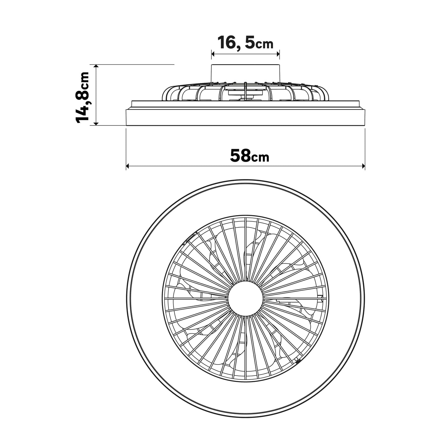 Bricocenter PLAFONIERA CON VENTILATORE ESTEPA PLASTICA BIANCO E FAGGIO D57 CM LED 55W CCT RGBW