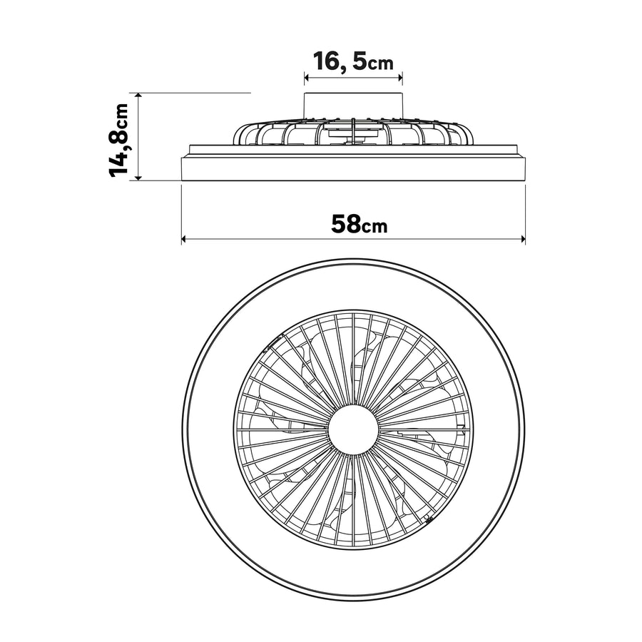 Bricocenter PLAFONIERA CON VENTILATORE ESTEPA PLASTICA BIANCO E FAGGIO D57 CM LED 55W CCT RGBW