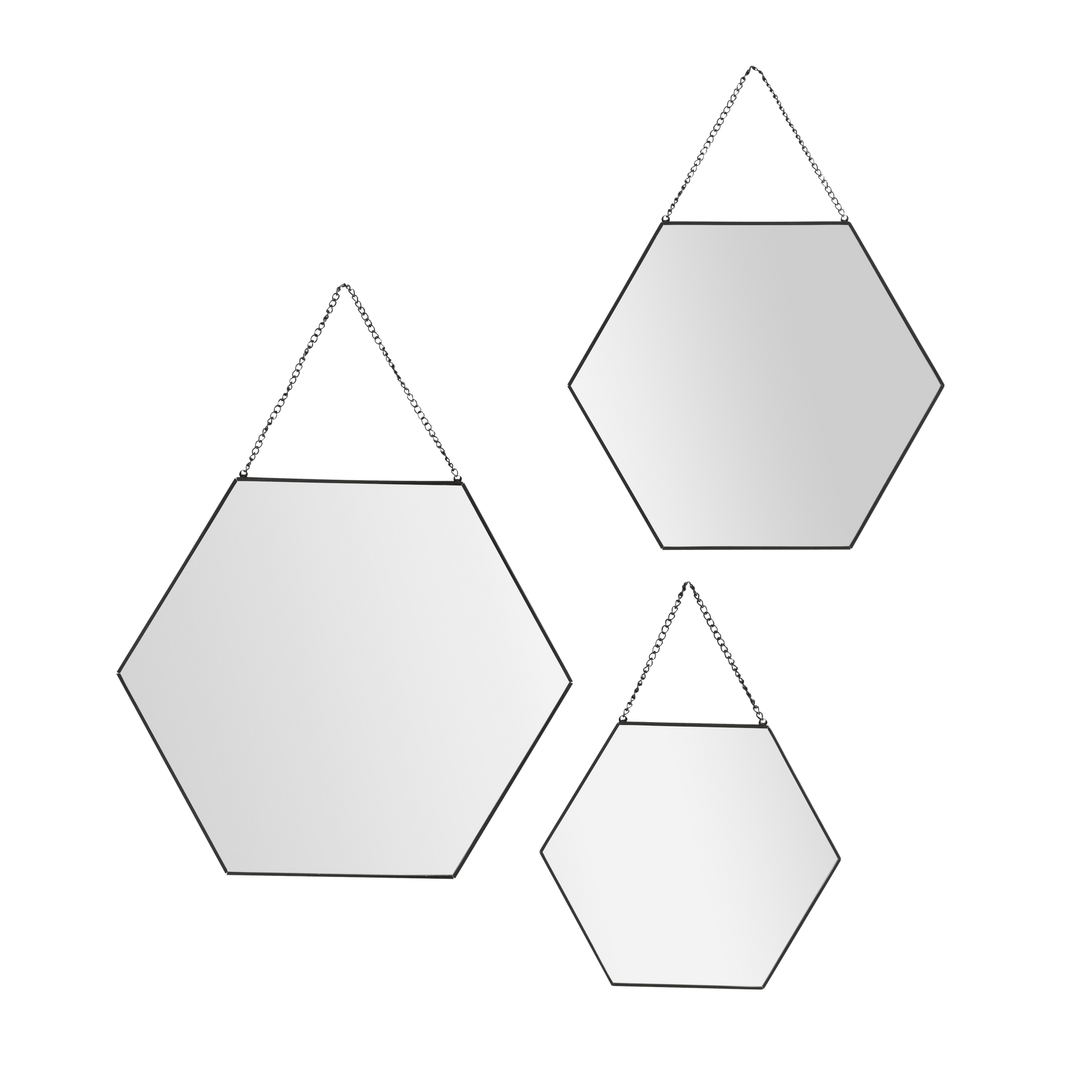 Bricocenter SET 3 HEXAGONAL MIRRORS 20-25-30CM