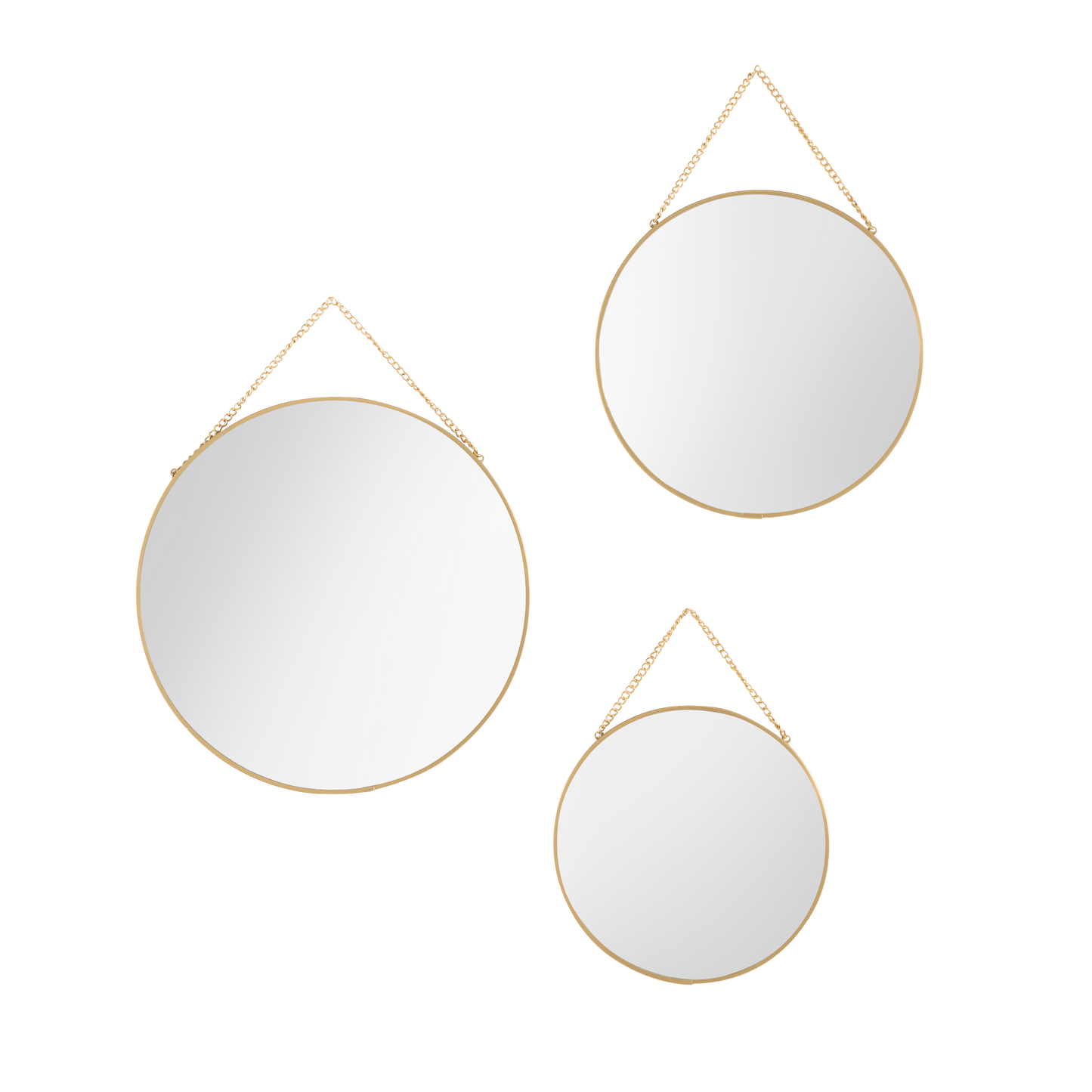 Bricocenter SET 3 GOLD MIRRORS 20-24-29CM