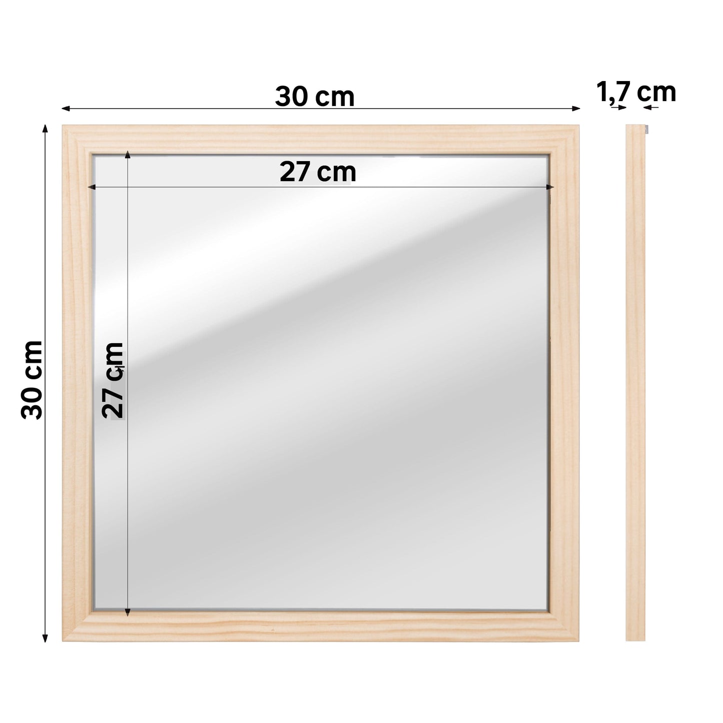 Bricocenter 30X30CM NATURAL WOOD MIRROR