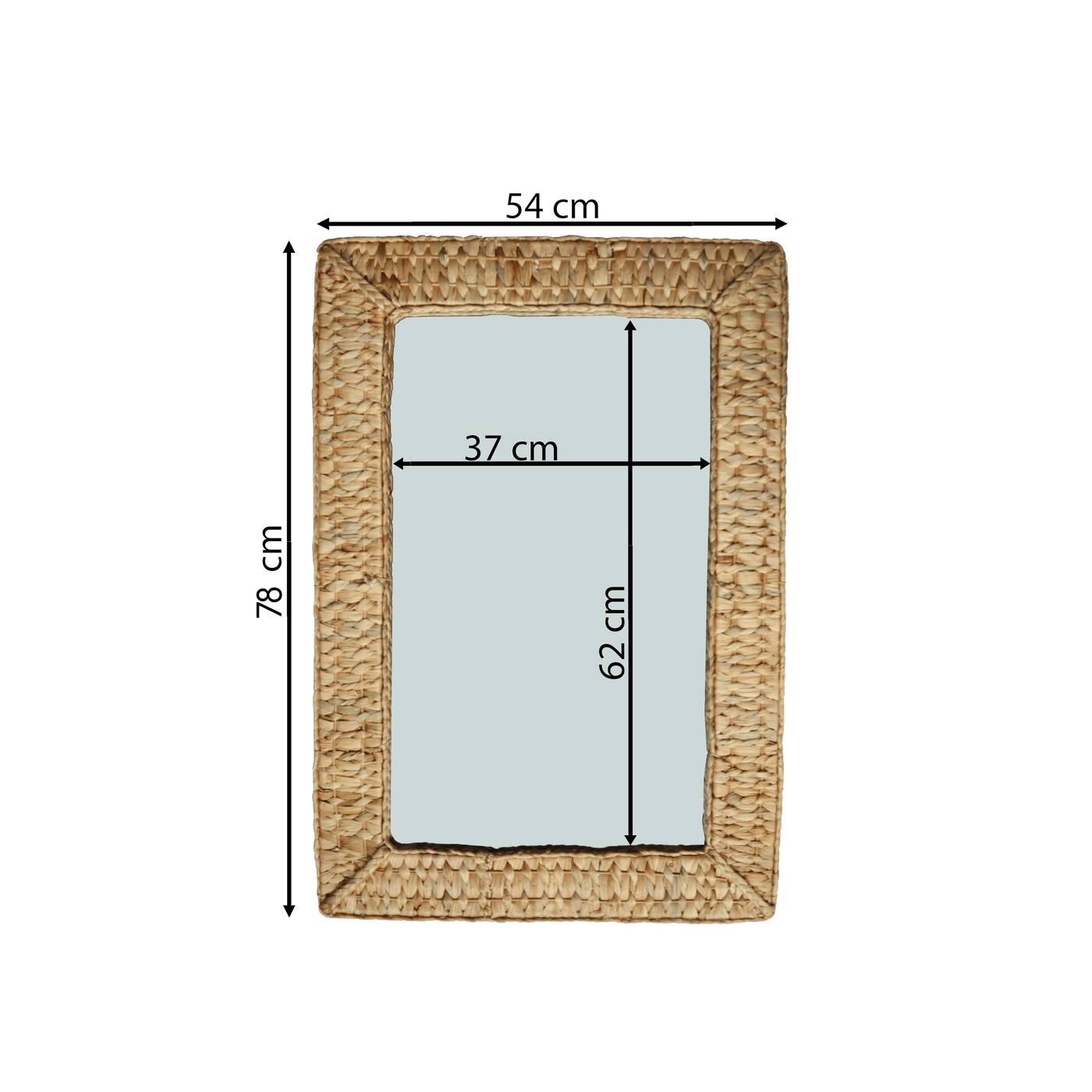 Bricocenter JACINTE MIRROR 54X78CM NATURAL RATTAN