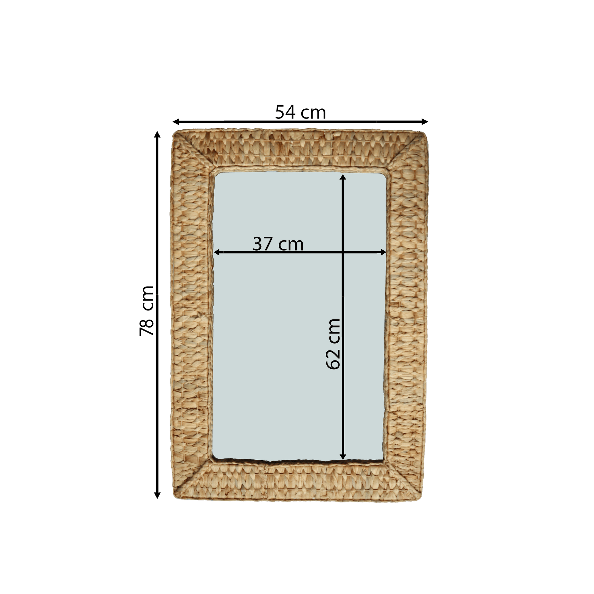Bricocenter JACINTE MIRROR 54X78CM NATURAL RATTAN