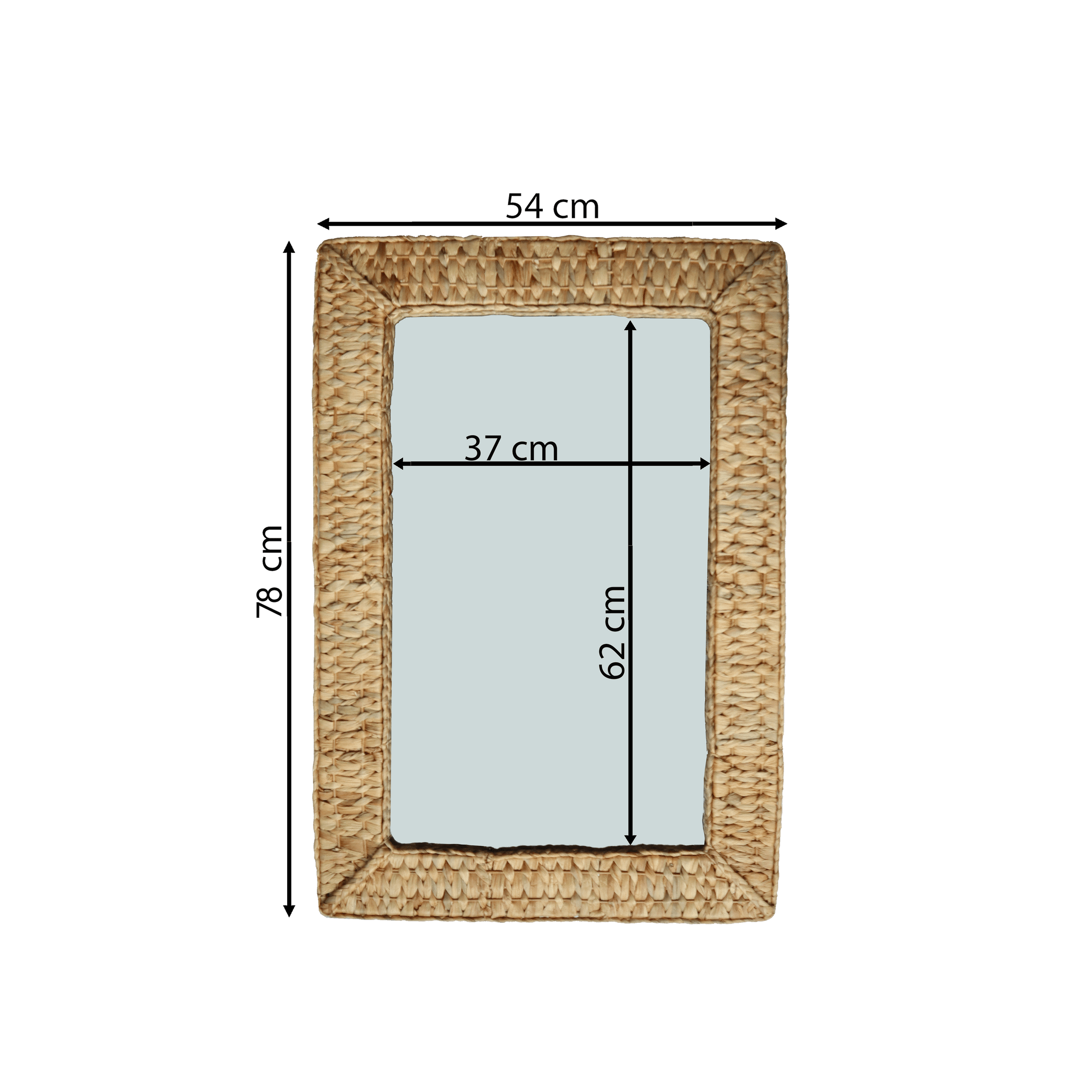 Bricocenter JACINTE MIRROR 54X78CM NATURAL RATTAN