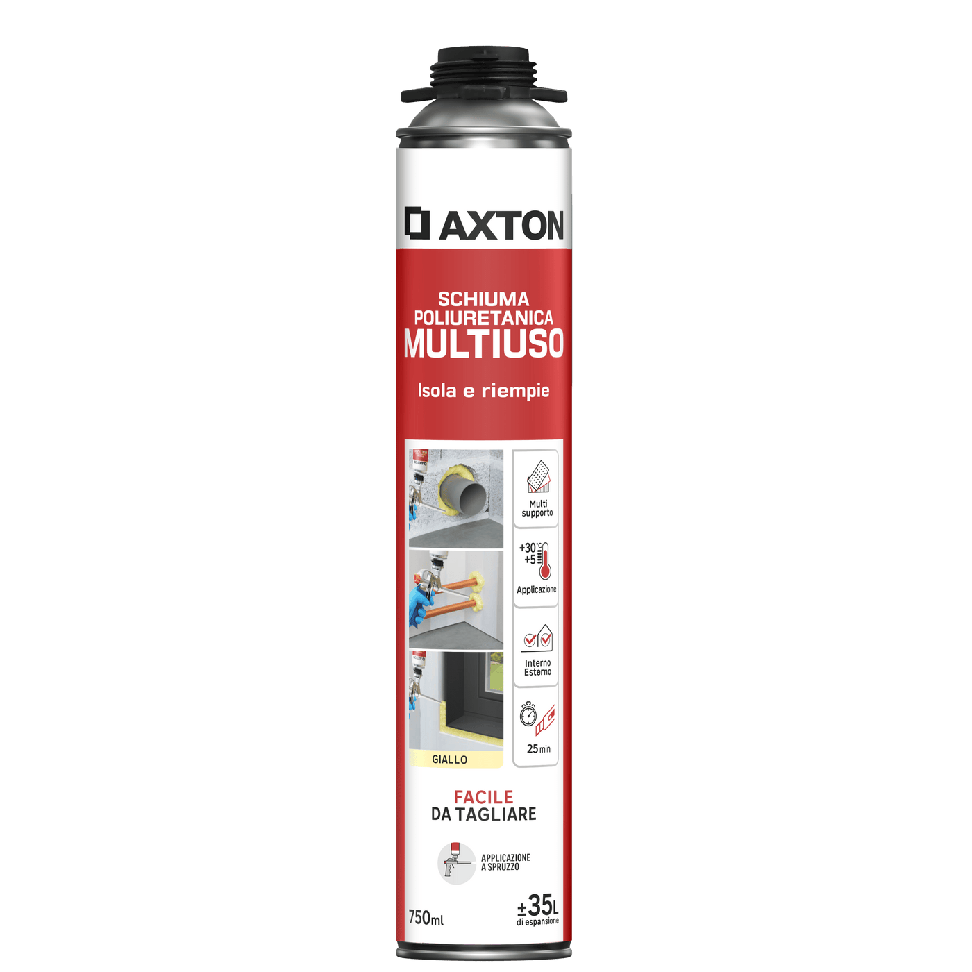 Bricocenter POLYURETHANE FOAM FOR GUN 750ML AXTON