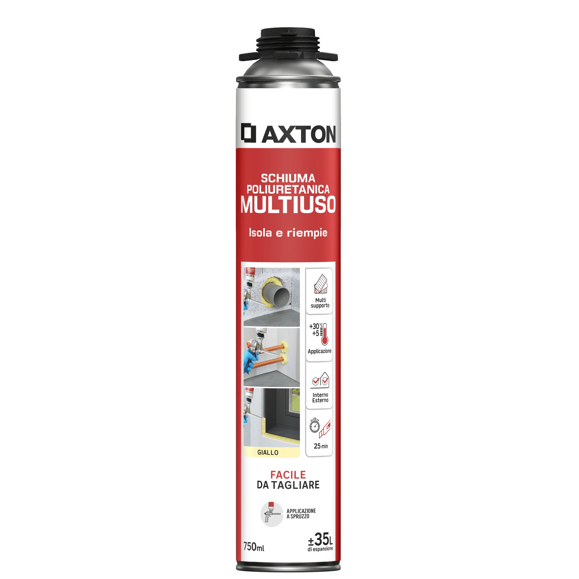 Bricocenter POLYURETHANE FOAM FOR GUN 750ML AXTON