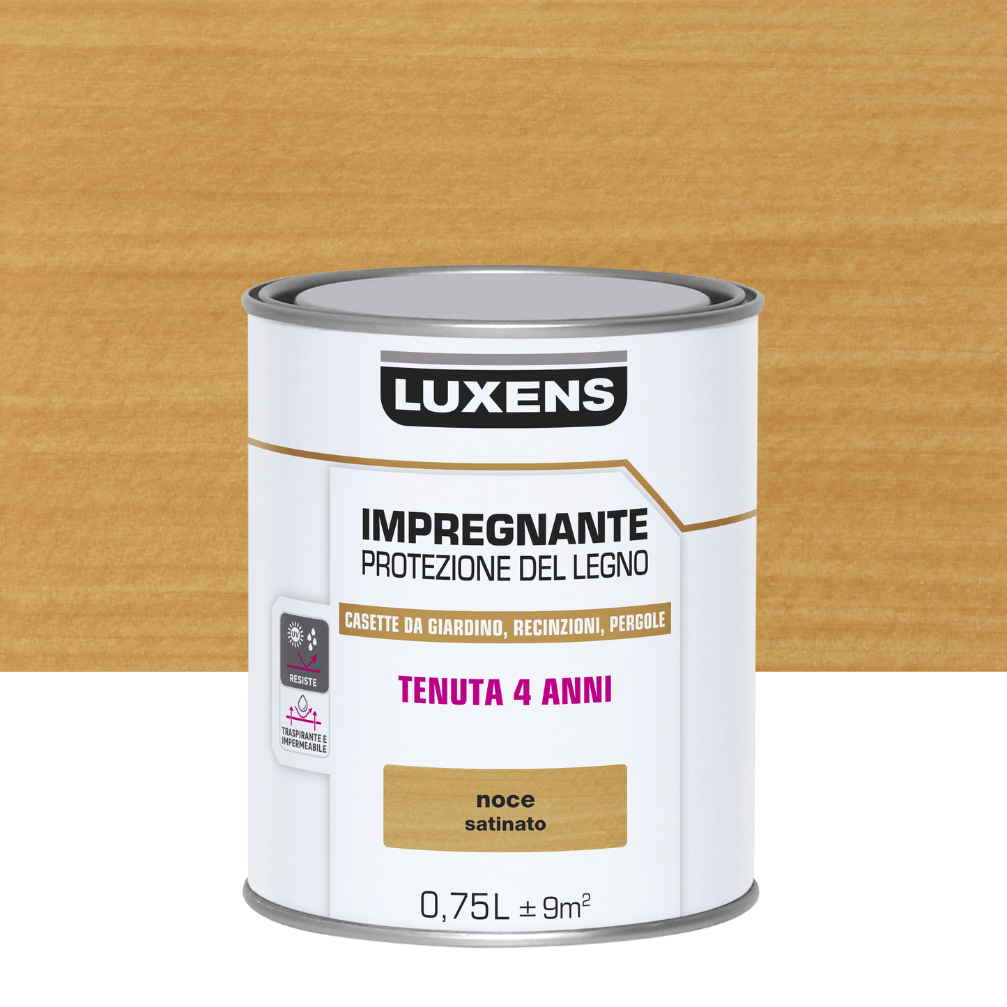 Bricocenter WATER-BASED WOOD PROTECTIVE IMPREGNATING AGENT WALNUT LUXENS 750 ML