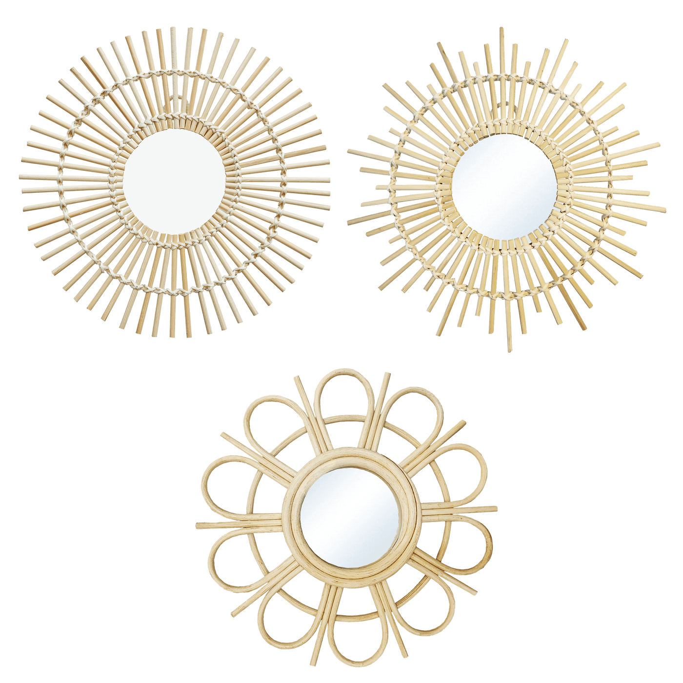 Bricocenter SET 3 BAMBOO MIRRORS D30 CM