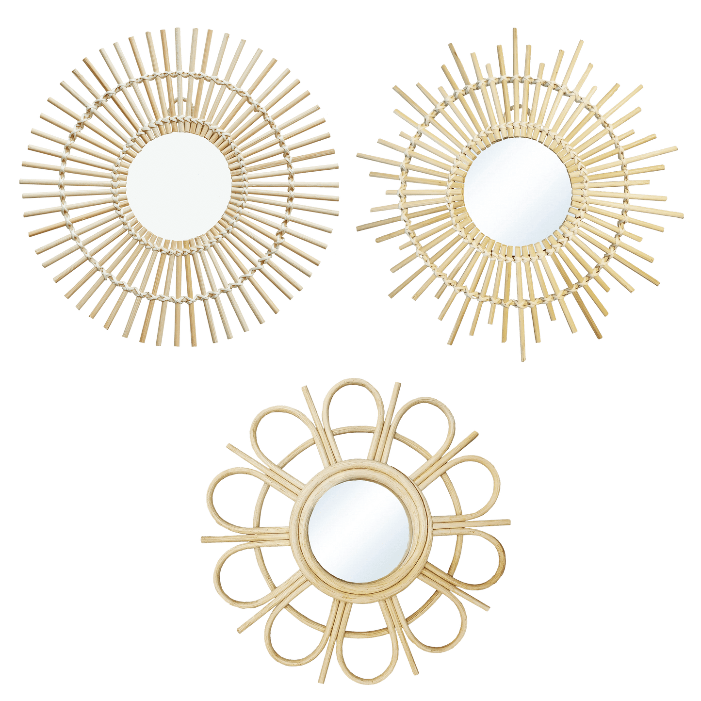 Bricocenter SET 3 BAMBOO MIRRORS D30 CM