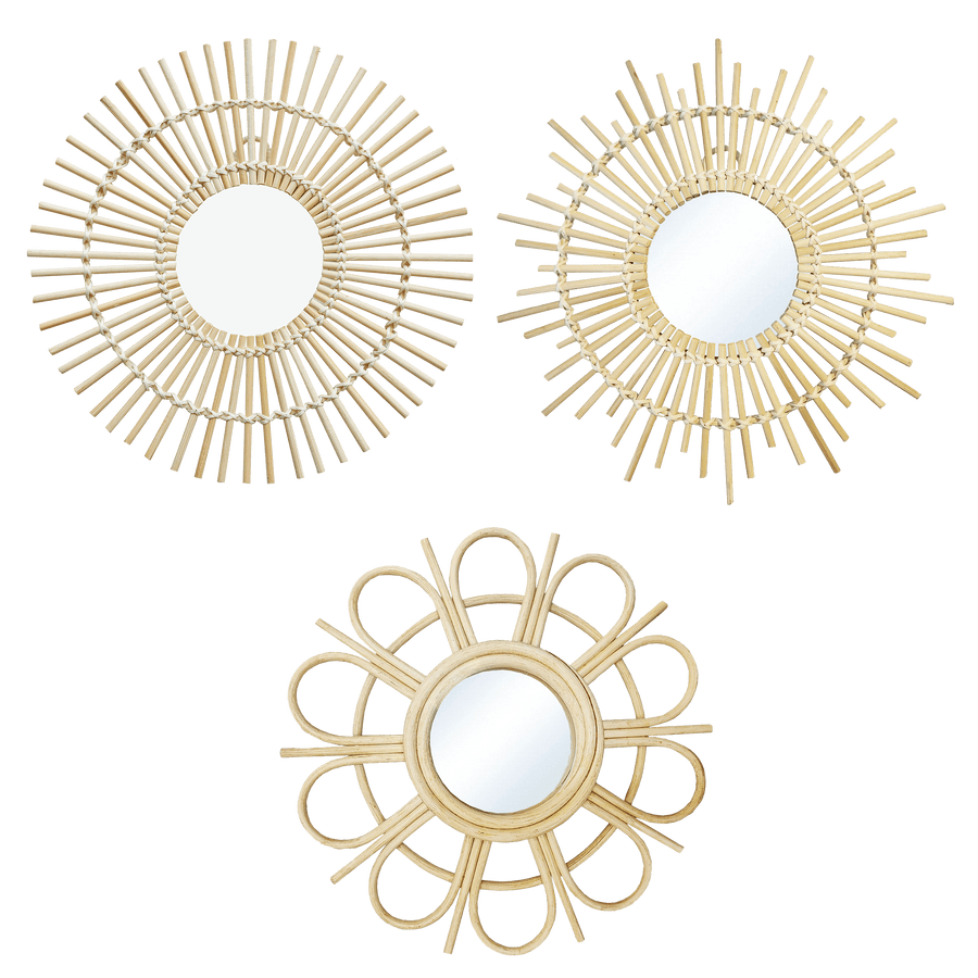 Bricocenter SET 3 BAMBOO MIRRORS D30 CM