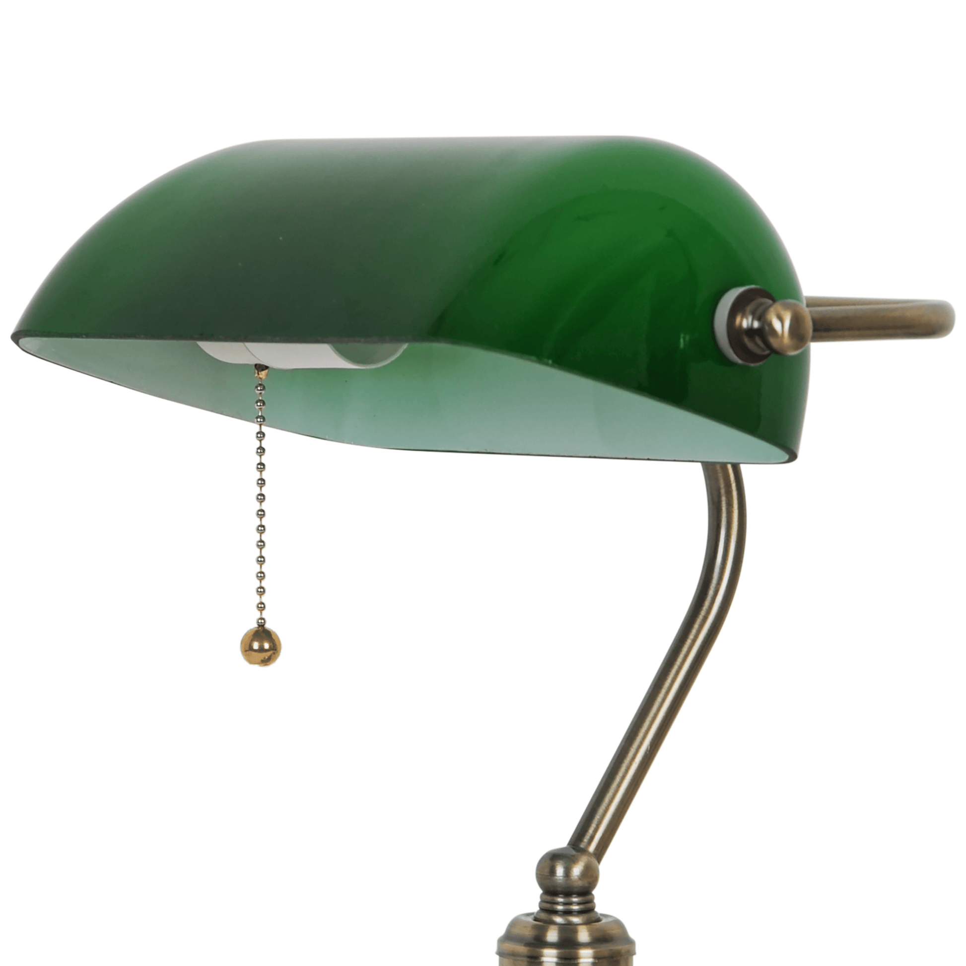 Bricocenter STUDIO LAMP ANITA ANTIQUE GOLD METAL AND GREEN GLASS H36 CM E27=40W