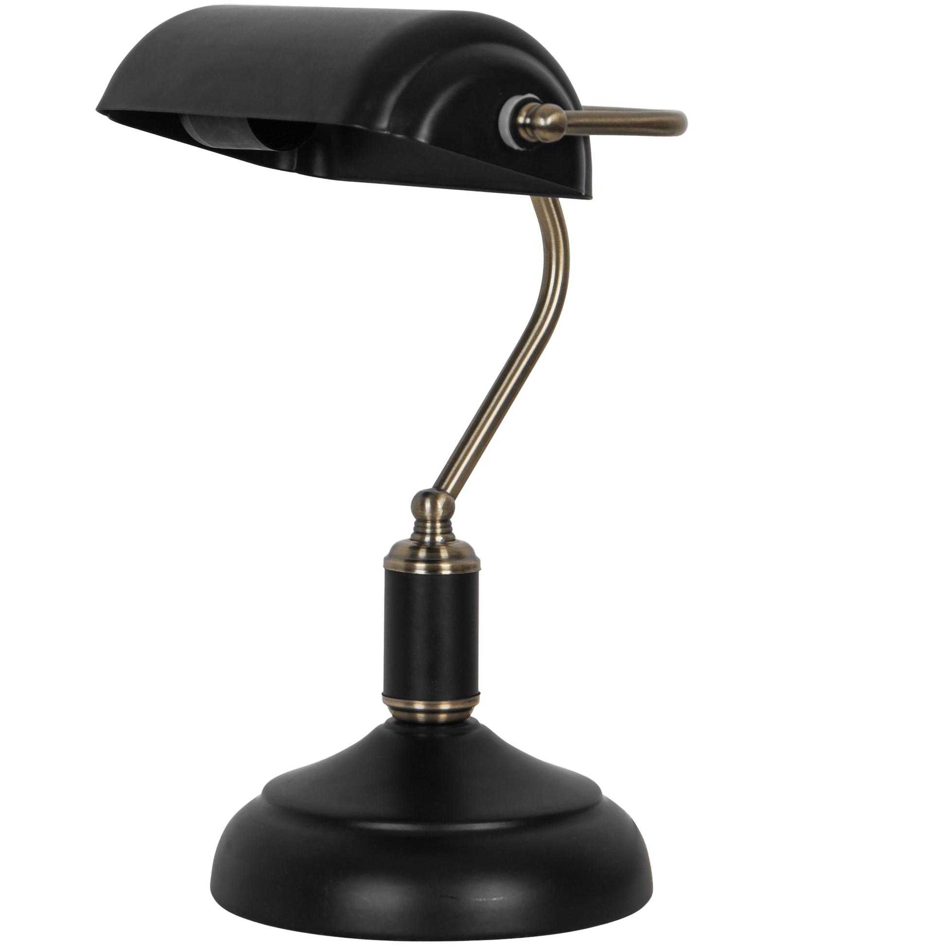 Bricocenter STUDIO LAMP ANITA ANTIQUE GOLD METAL AND BLACK GLASS H36 CM E27=40W