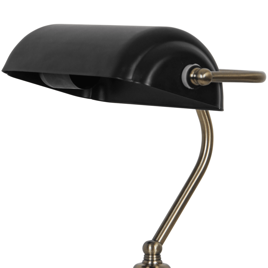 Bricocenter STUDIO LAMP ANITA ANTIQUE GOLD METAL AND BLACK GLASS H36 CM E27=40W