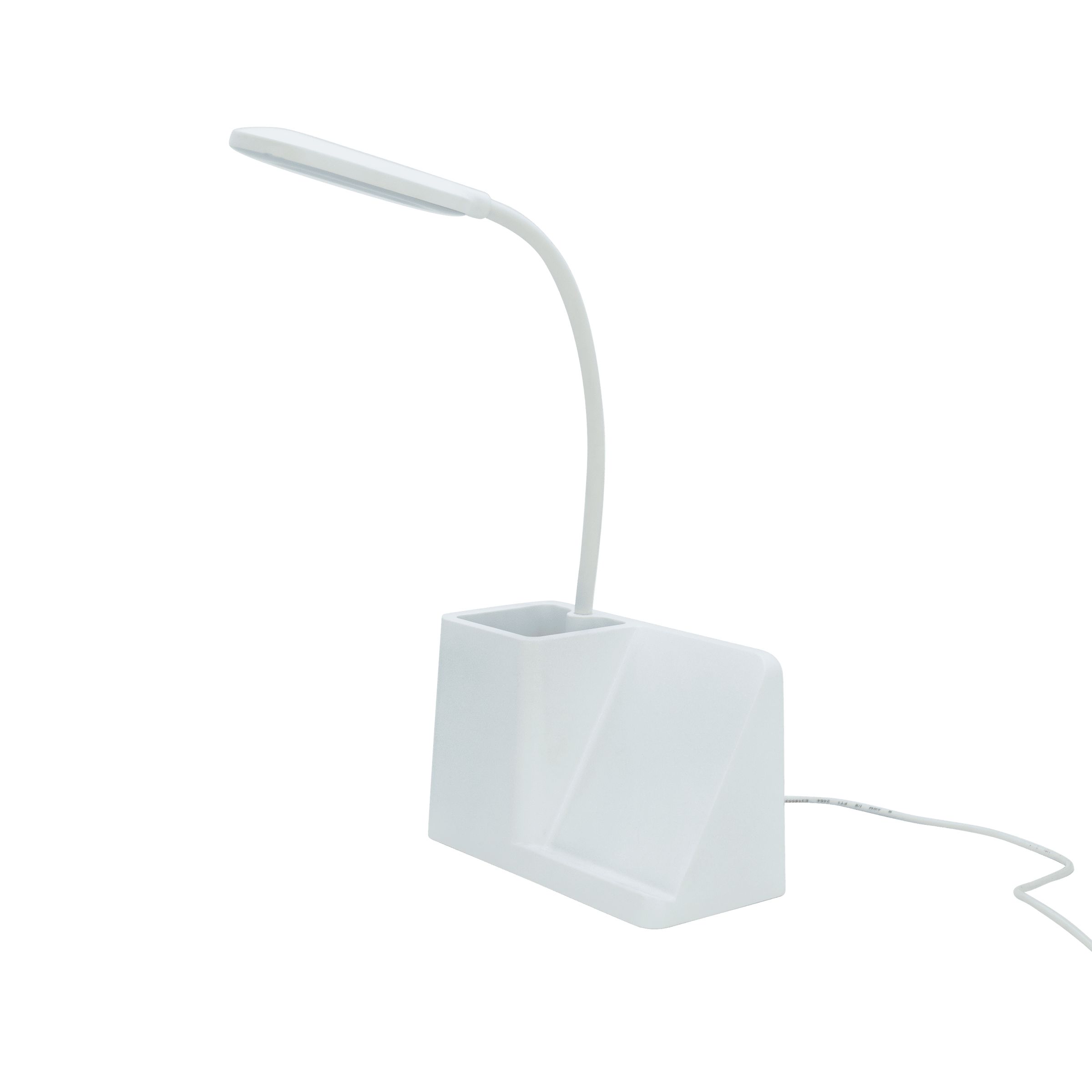 Piat study lamp, white plastic, H23 cm, LED 5W CCT dimmable