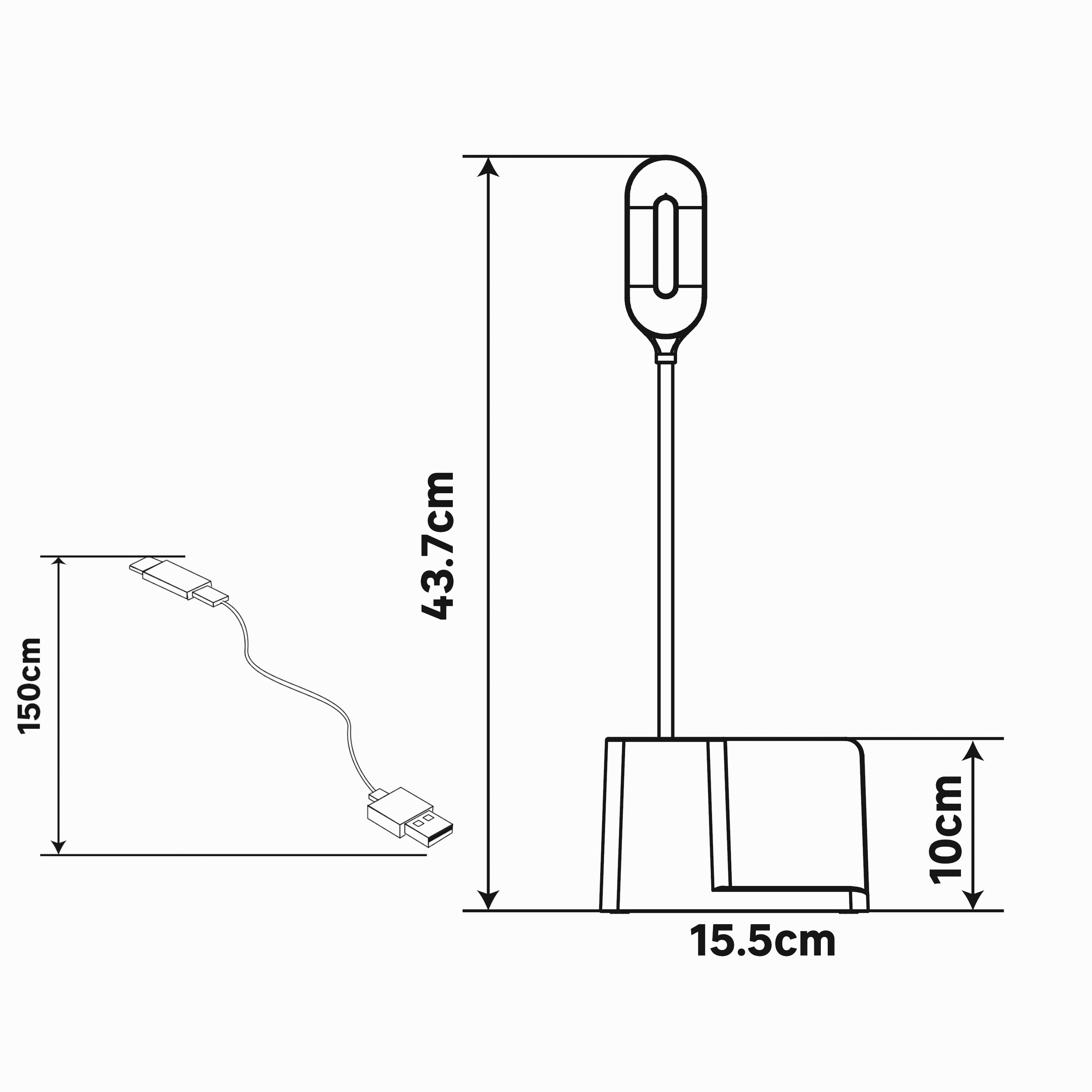 Piat study lamp, white plastic, H23 cm, LED 5W CCT dimmable