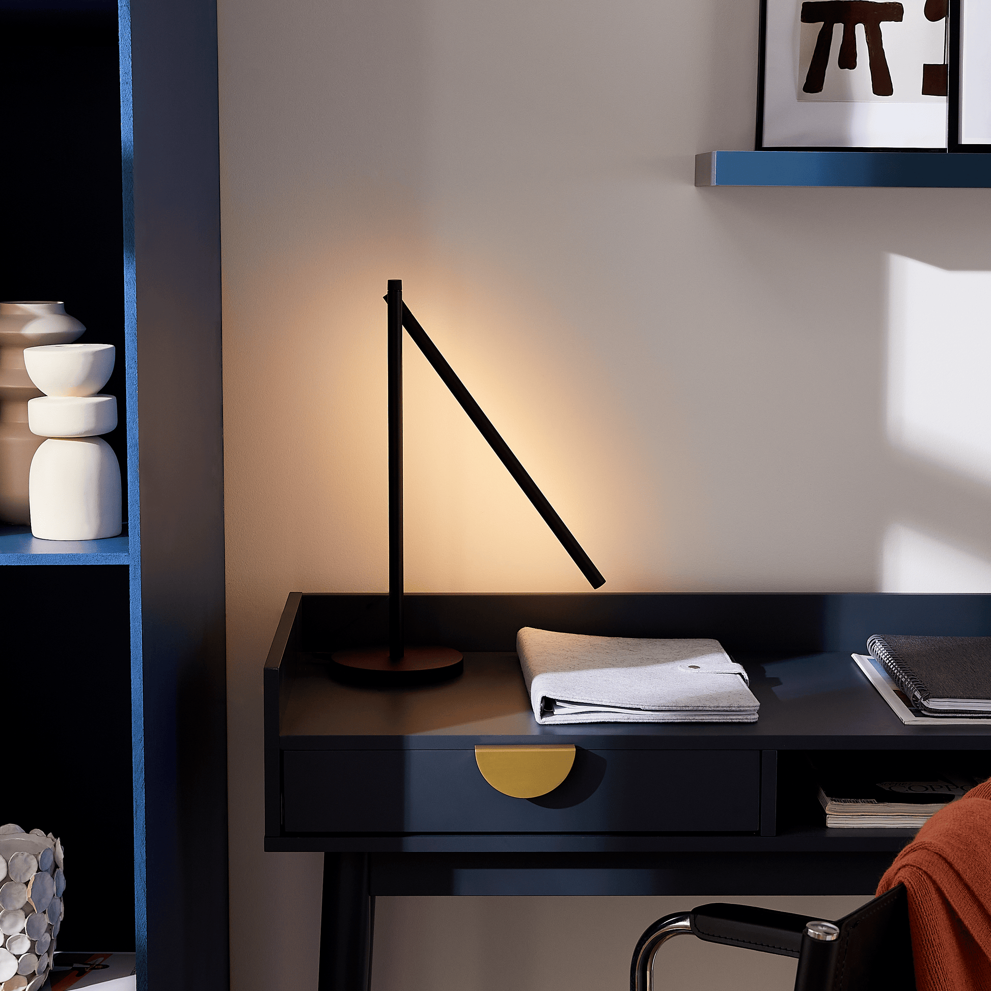 Bricocenter STUDIO LAMP DELGADO MTALLO BLACK H44 CM LED NATULIGHT CCT DIMMABLE
