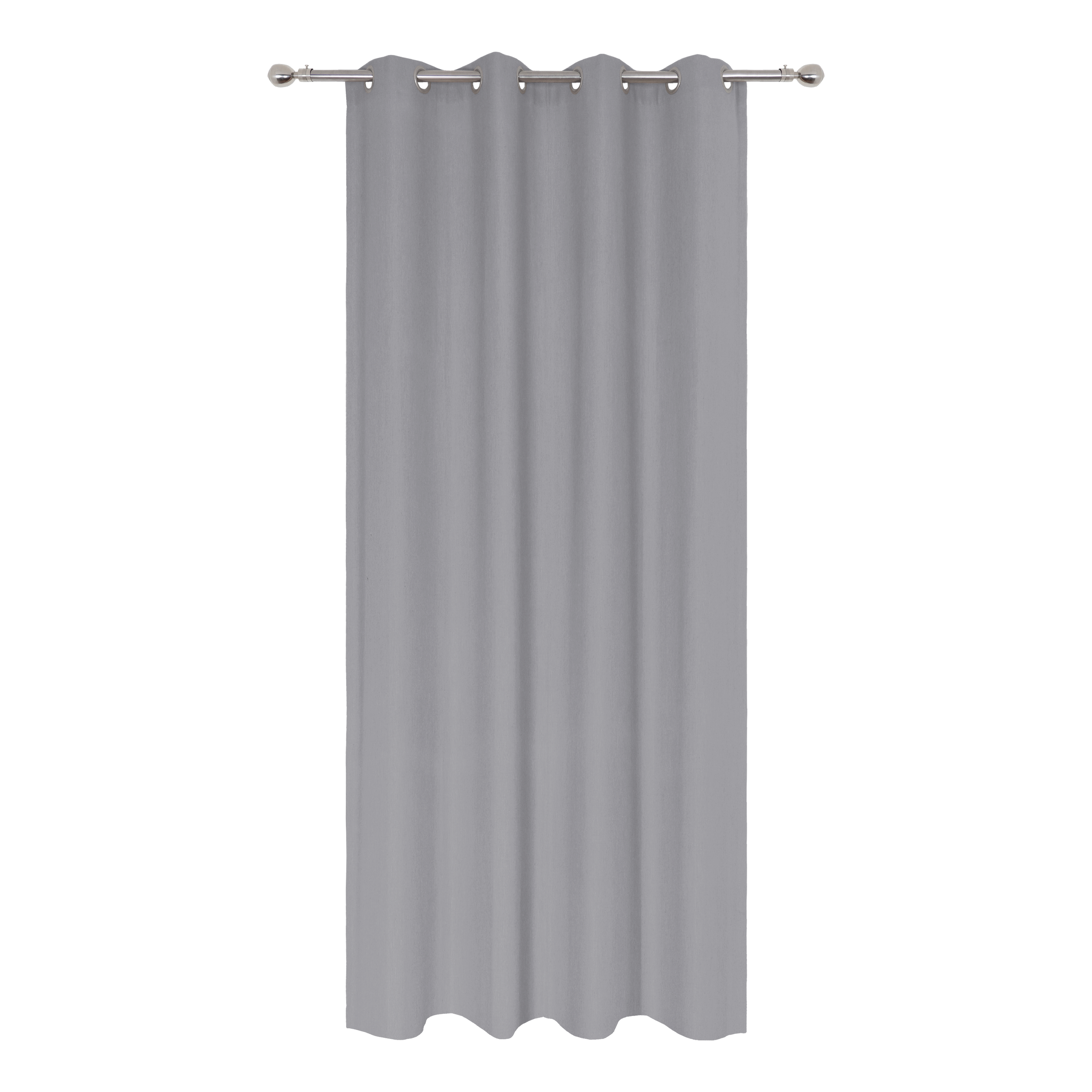 KALPE GREY OPAQUE CURTAIN 140X280CM WITH EYELETS